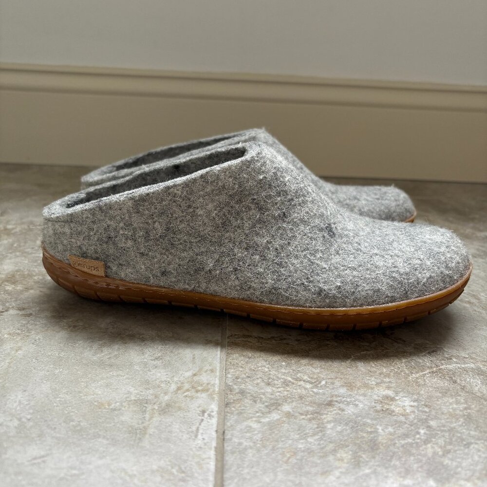 Glerups The Slip-On Rubber Slipper - Women's Size 10 (US)/41(EU) - Grey/Tan